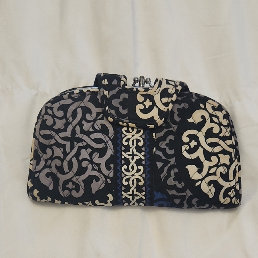 Vera Bradley Black and Cream Patterned Clutch